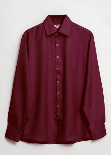 Burgundy Wine Textured Crepe Shirt