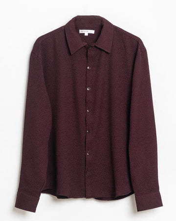 Burgundy Crepe Oversized Shirt