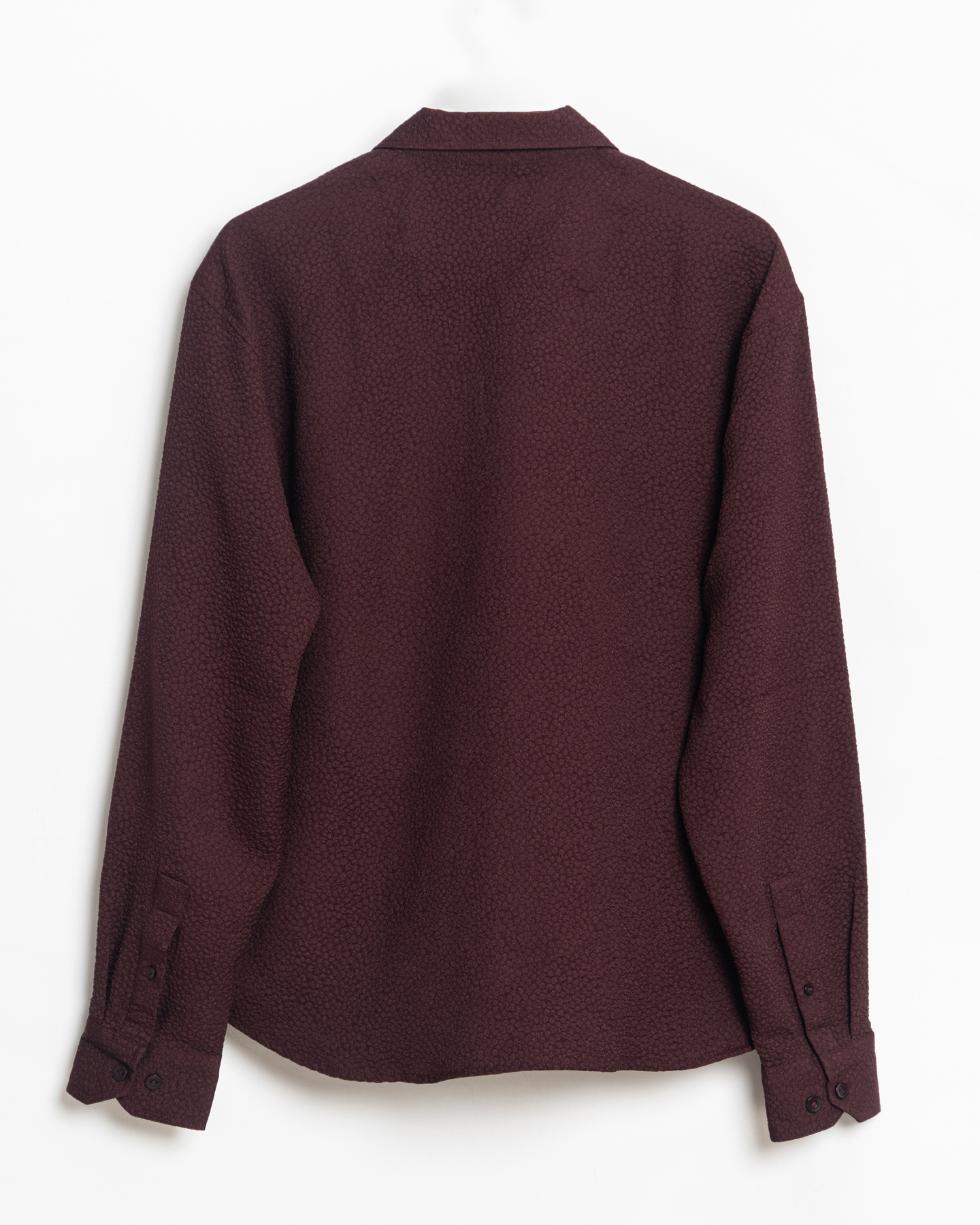 Burgundy Crepe Oversized Shirt