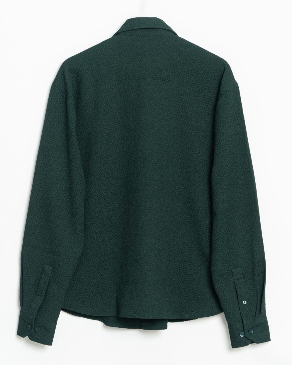 Intense Green Crepe Oversized Shirt