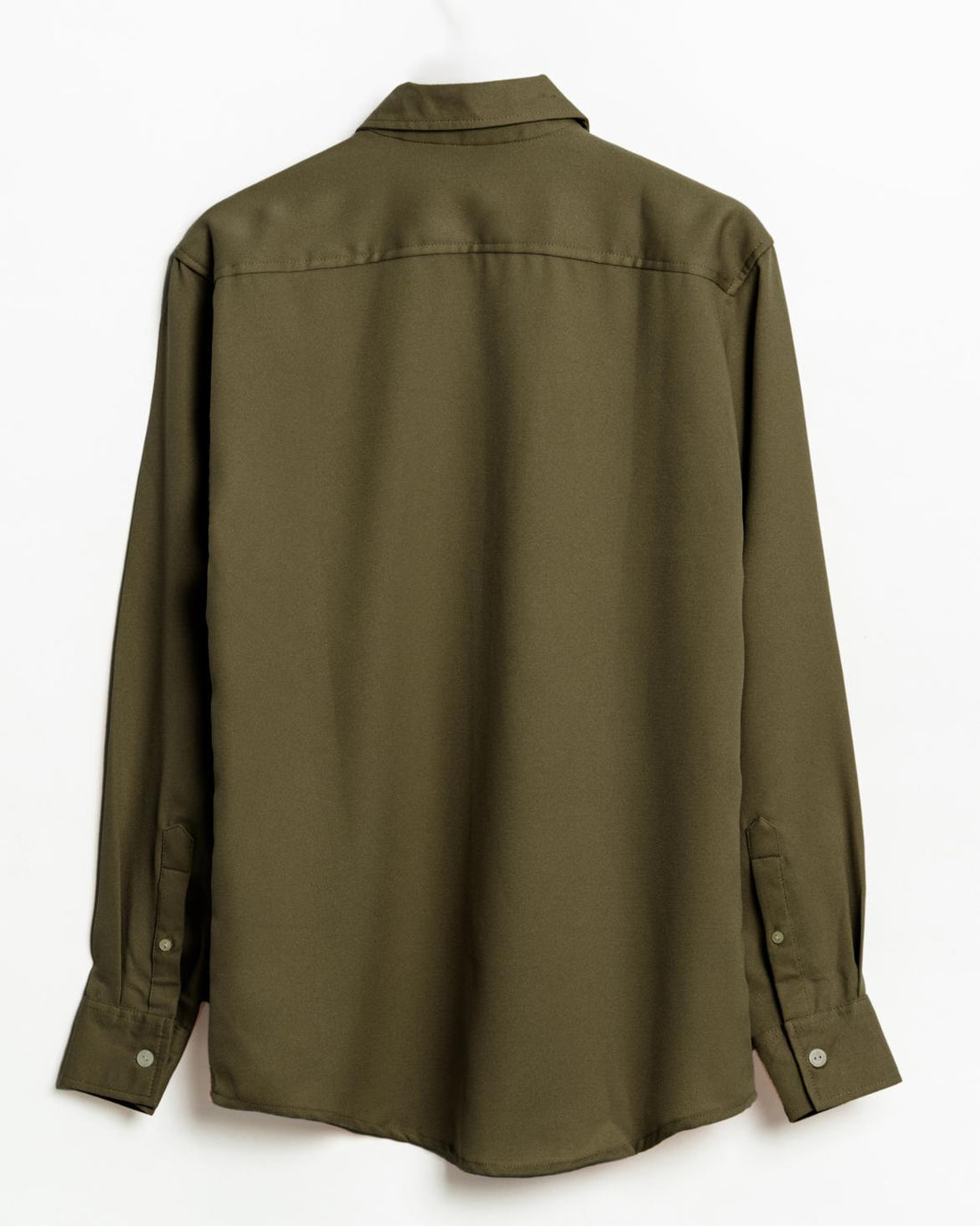 Army Green Textured  Crepe Shirt