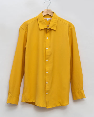 Mustard Yellow Textured  Crepe Shirt