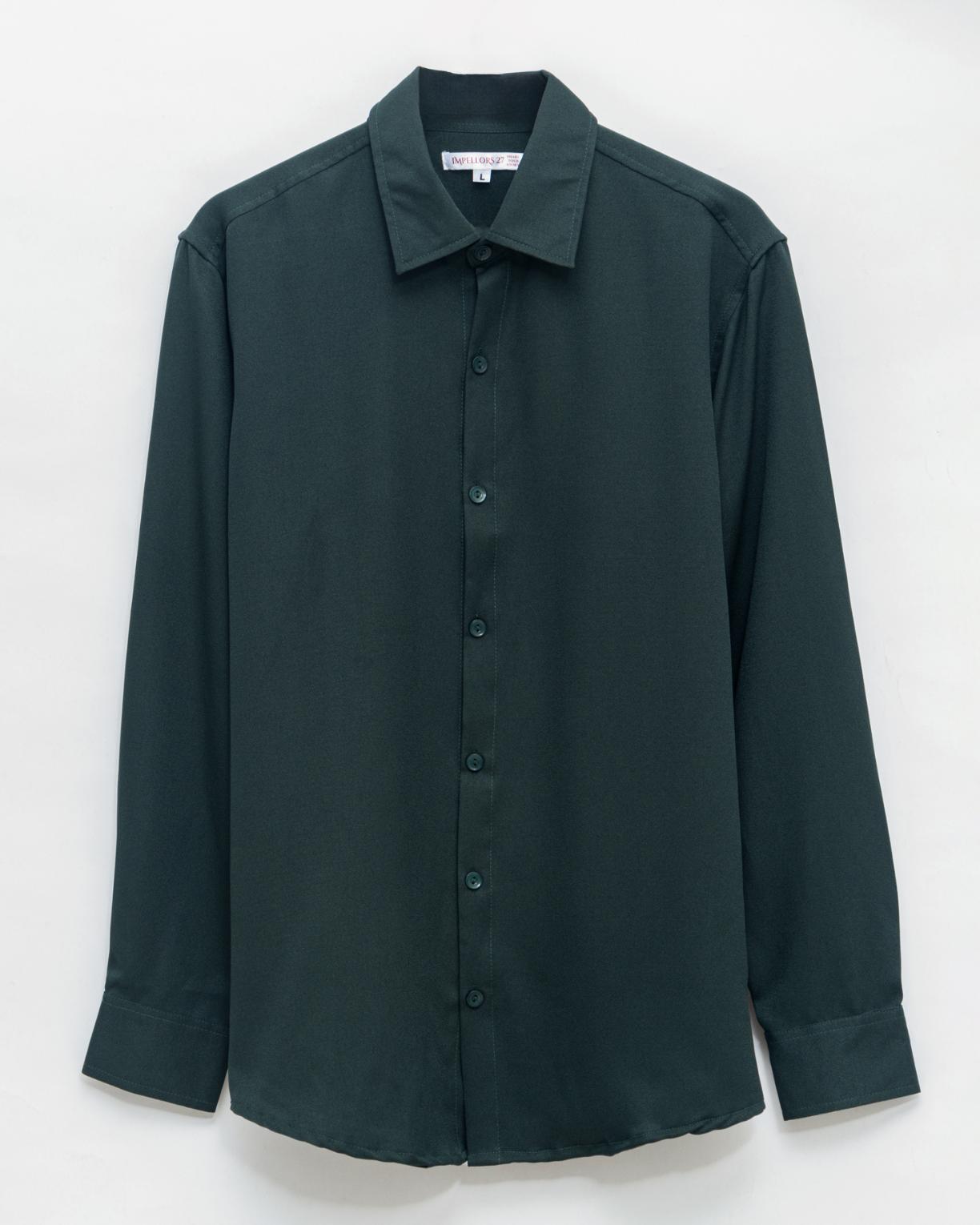 Intense Green Textured  Crepe Shirt