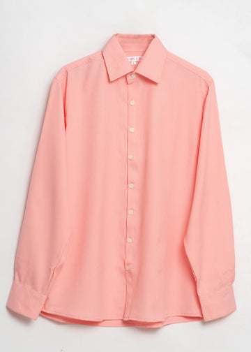 Pink Textured Crepe Shirt